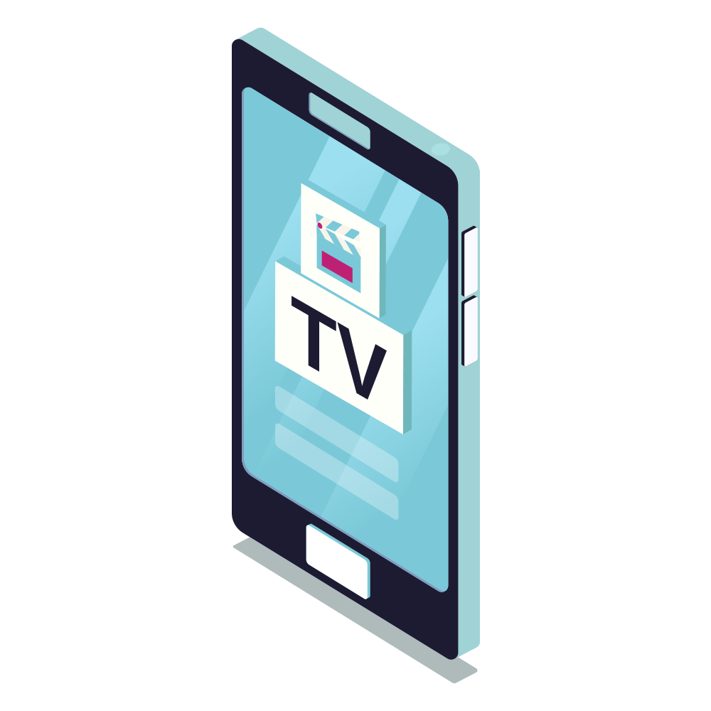 media company in dubai TV text on mobile screen