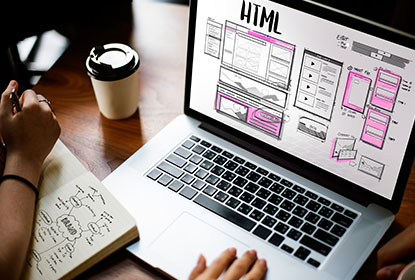web design company dubai wireframe on laptop screen